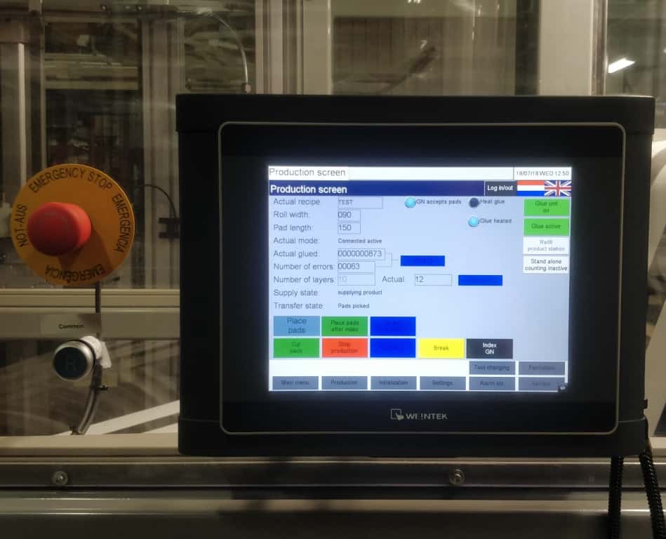 PS Padhandler bediening HMI touchscreen