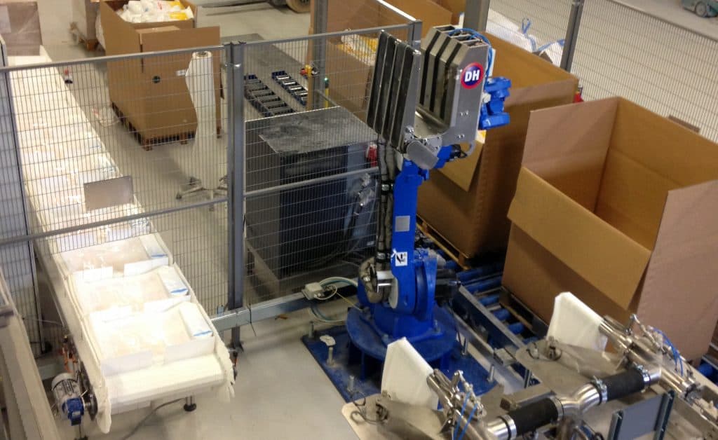 PS Slider Zakken afvullijn en palletiseer robot/casepacker robot