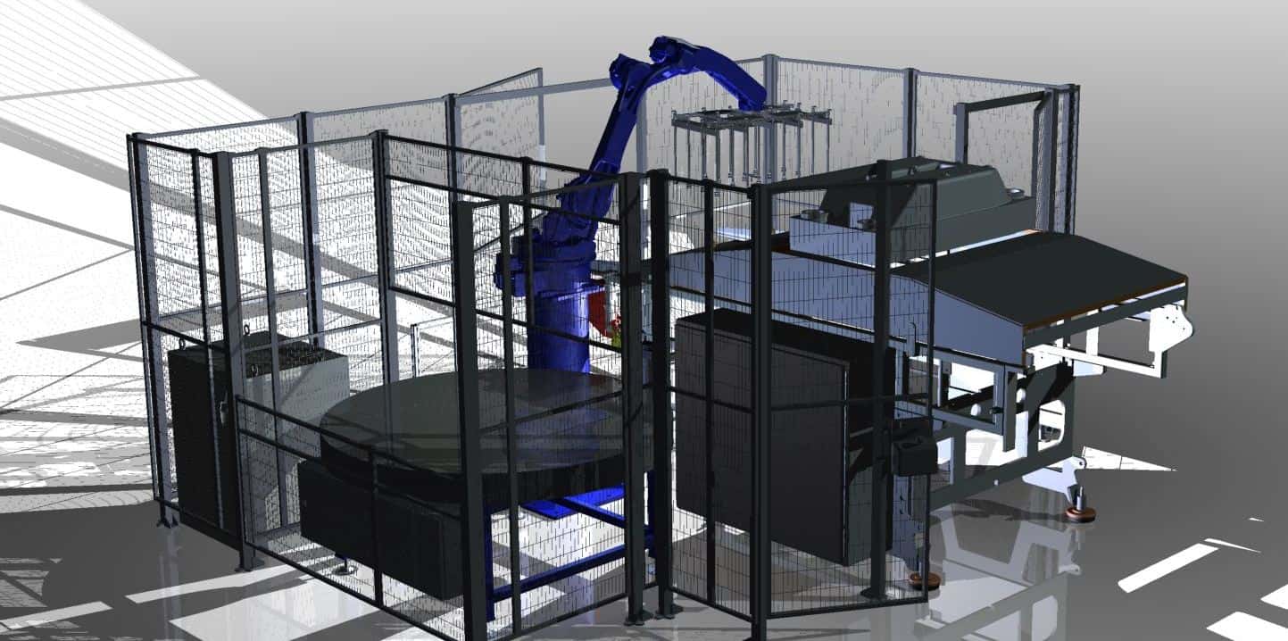 PS Slider 3D Robot cell pick en place thermovorm machine PS Slider 3D Robot cell pick en place thermovorm machine